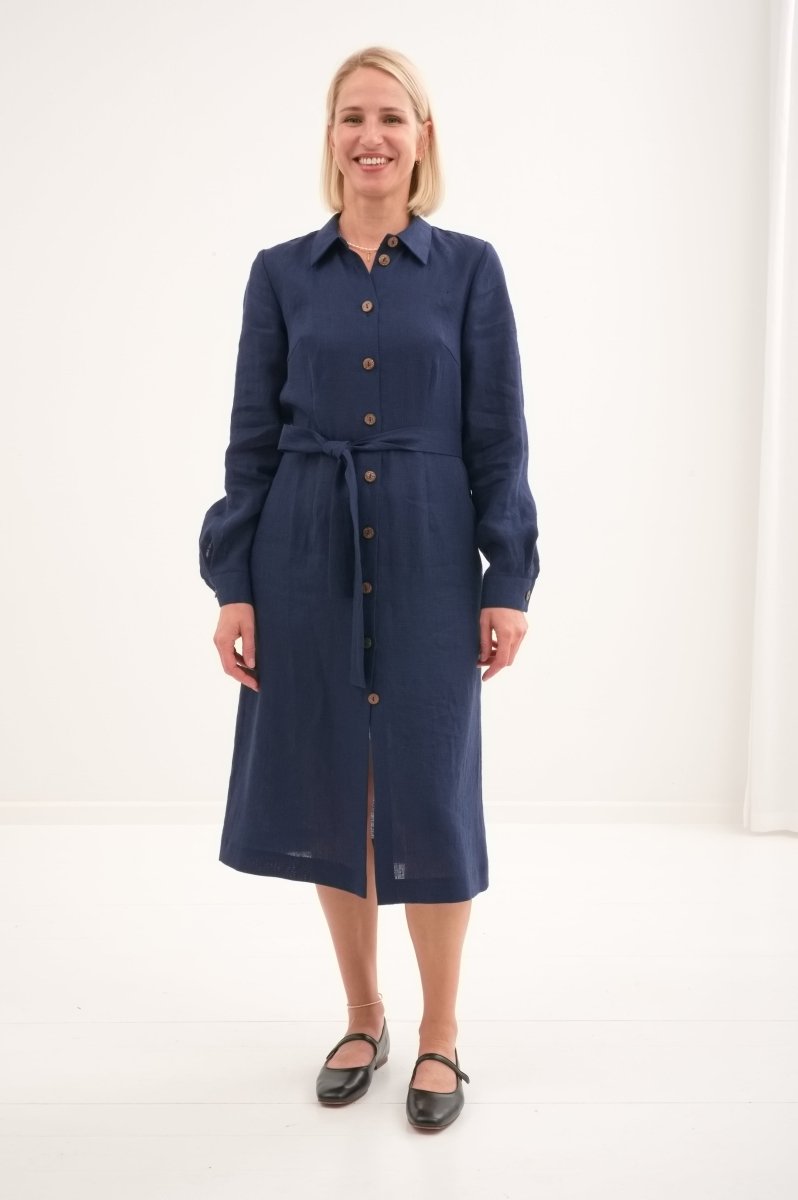 Leinenkleid mit lange Ärmel "Una" AW26 - The Baltic Shop