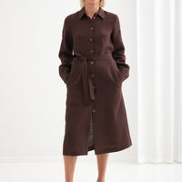 Leinenkleid mit lange Ärmel "Una" AW26 - The Baltic Shop