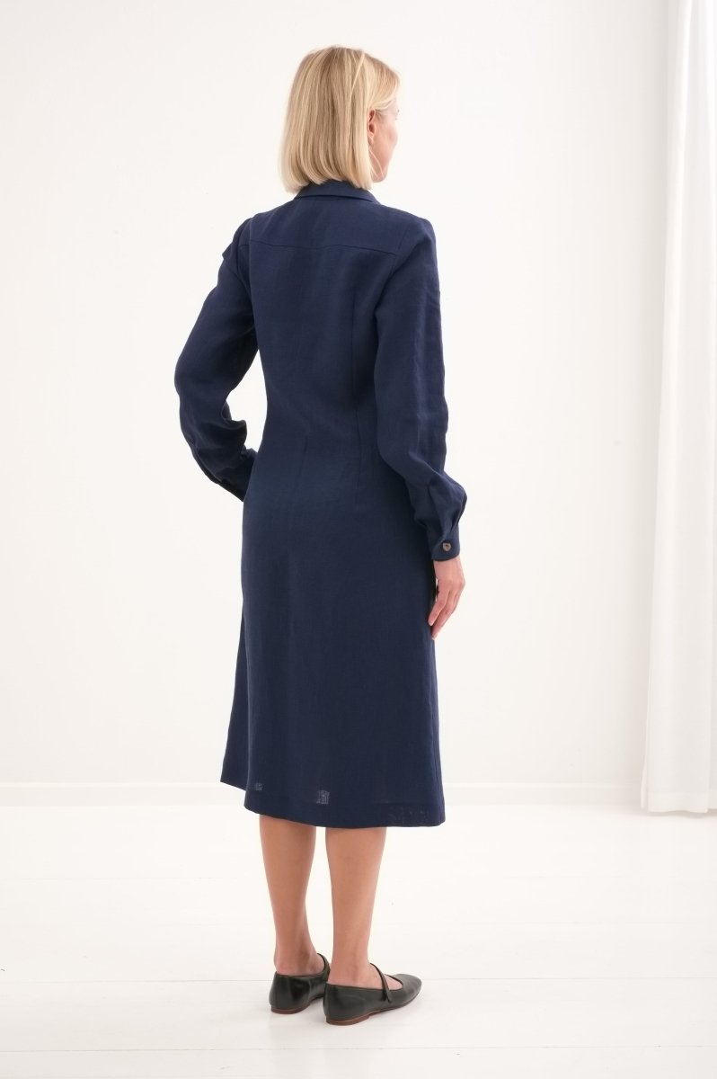 Leinenkleid mit lange Ärmel "Una" AW26 - The Baltic Shop