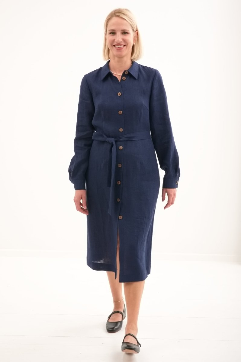 Leinenkleid mit lange Ärmel "Una" AW26 - The Baltic Shop