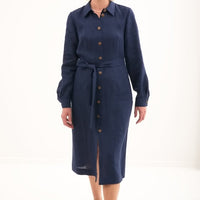 Leinenkleid mit lange Ärmel "Una" AW26 - The Baltic Shop