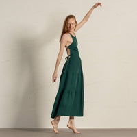 Leinenkleid mit Trägern Soleil - Cocktailkleid mit offenem Rücken - The Baltic Shop