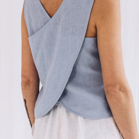 Leinentop mit überkreuztem Rücken "Vicky" - The Baltic Shop