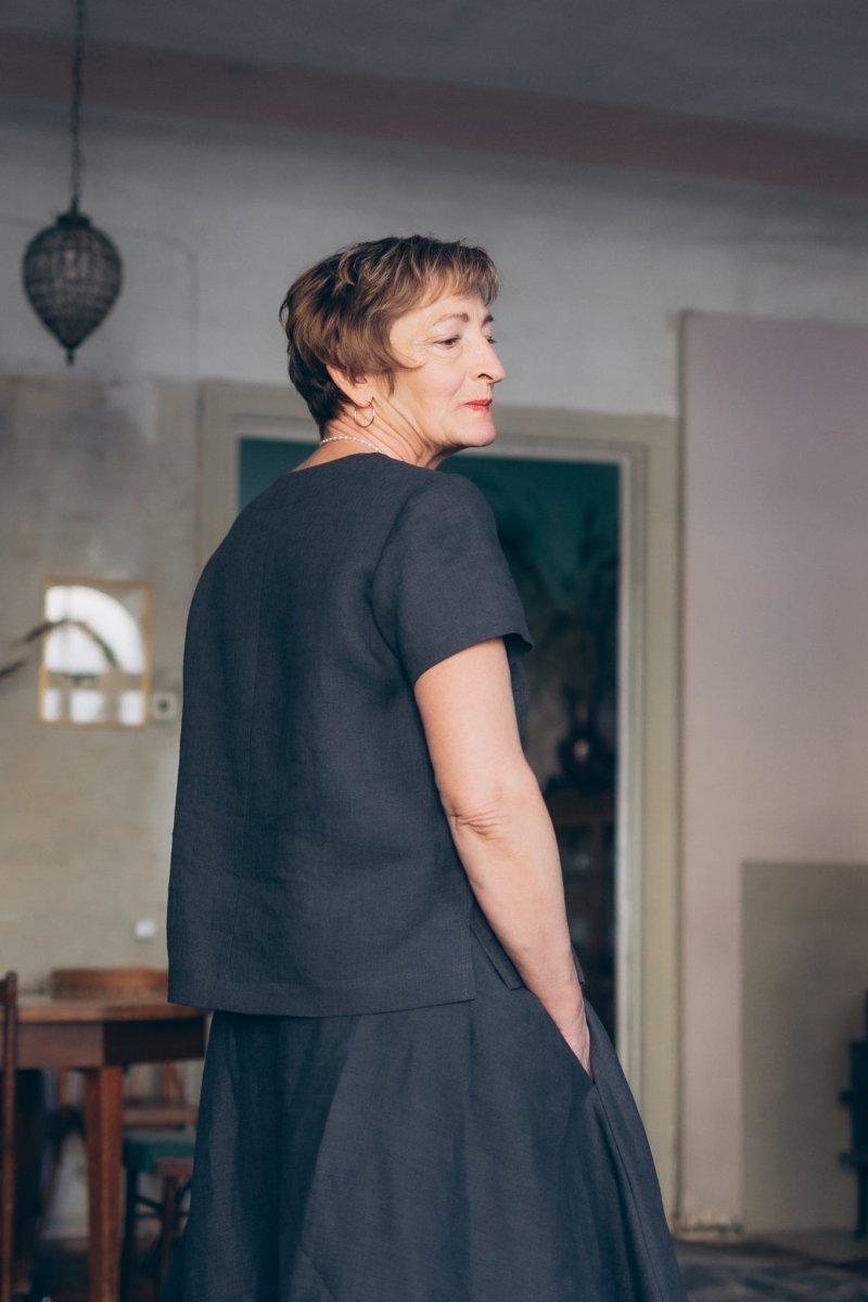 Leinentop mit V - Ausschnitt "Sabine" - The Baltic Shop