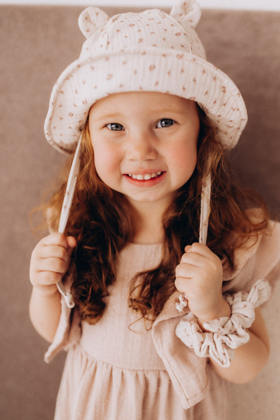 Sonnenhut mit Teddyohren aus Bio Baumwolle in 5 Farben