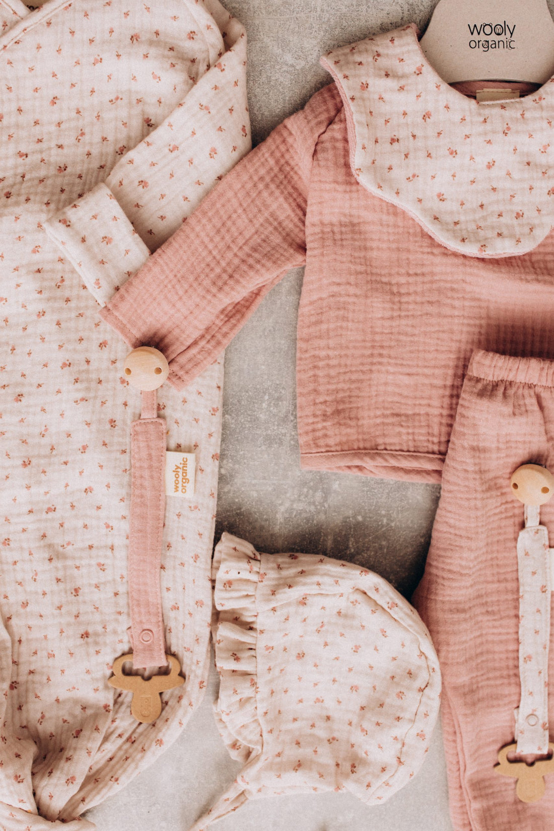 Schnuller Clip aus Musselin in 5 Farben