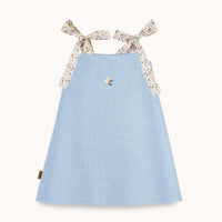 Mädchen A - Linien Leinenkleid mit Stickerei - The Baltic Shop