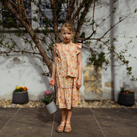 Mädchenbluse mit Blumenmuster in Gelb - The Baltic Shop