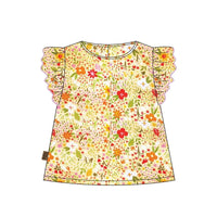 Mädchenbluse mit Blumenmuster in Gelb - The Baltic Shop