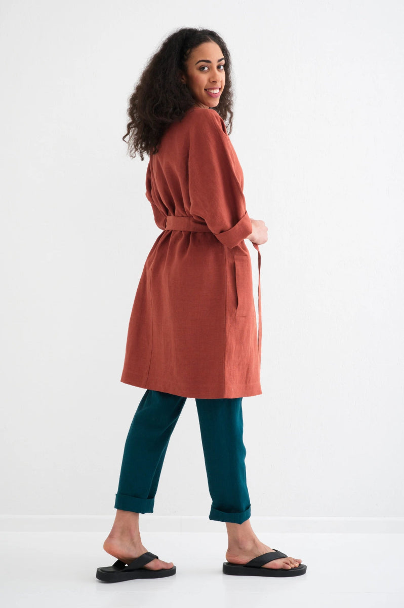 Maxi Mantel aus Leinen in 2 Farben - The Baltic Shop