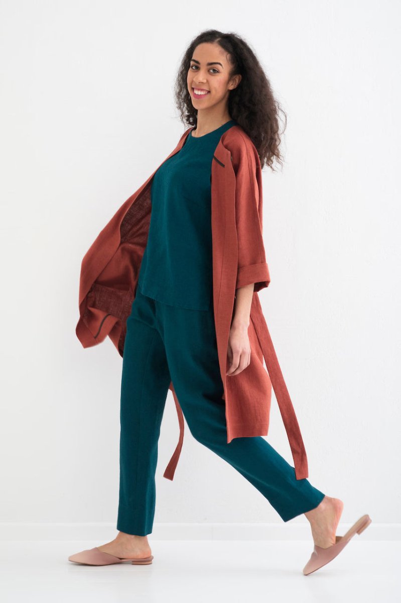 Maxi Mantel aus Leinen in 2 Farben - The Baltic Shop