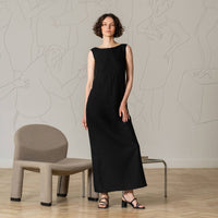 Maxikleid Stella mit offenem Rücken aus Leinen - The Baltic Shop