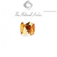 Mehrfarbiger Bernsteinring auf Gummibändern - The Baltic Shop