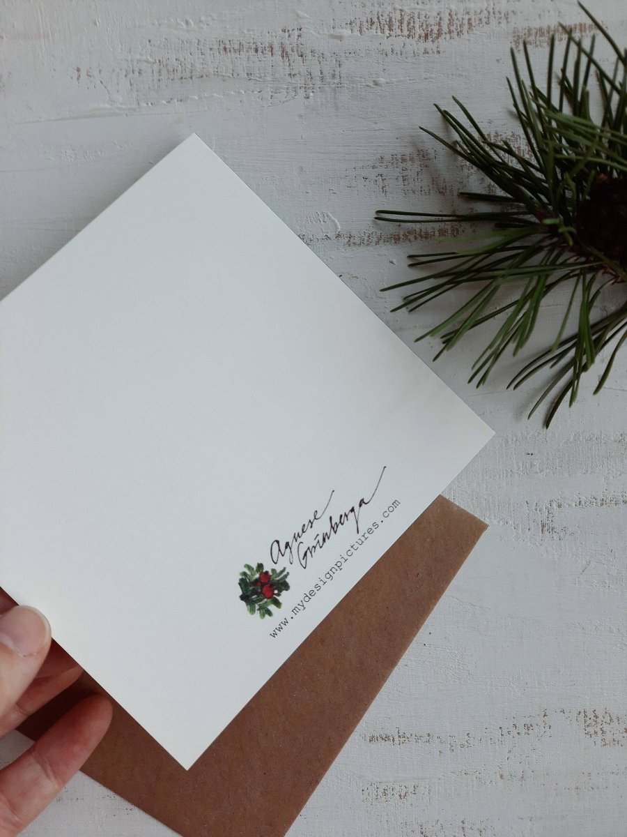 Meisenvogel auf Dunkelgrün, gefaltete Karte - The Baltic Shop