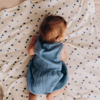 Musselin Romper in Blau aus Bio Baumwolle - The Baltic Shop