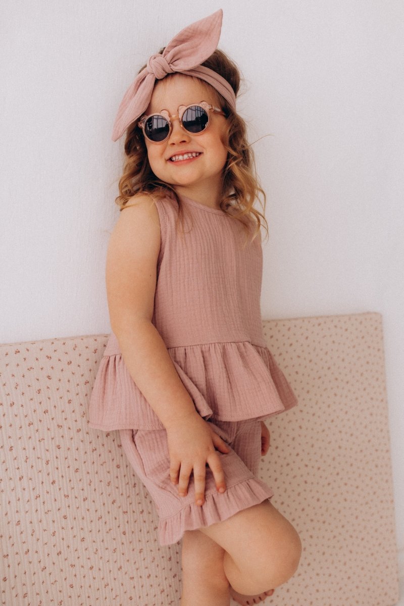 Musselintop mit Rüschen aus Bio Baumwolle in 2 Farben - The Baltic Shop