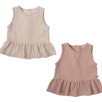 Musselintop mit Rüschen aus Bio Baumwolle in 2 Farben - The Baltic Shop