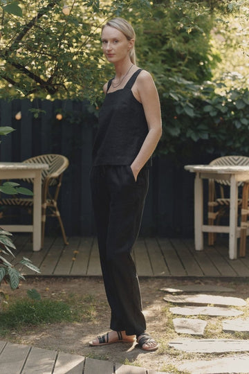 Octave Hose aus Leinen in Schwarz - The Baltic Shop