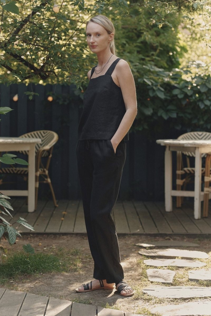Octave Hose aus Leinen in Schwarz - The Baltic Shop