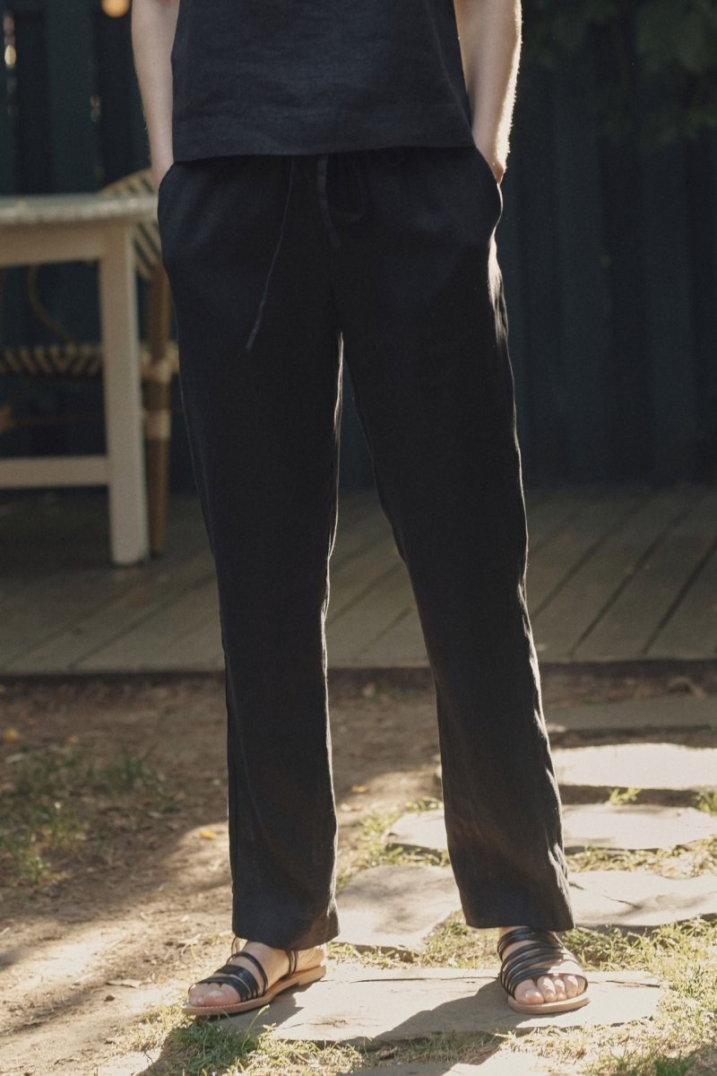 Octave Hose aus Leinen in Schwarz - The Baltic Shop