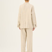 Oversize Damenjacke aus 100 % Leinen in Melange - The Baltic Shop