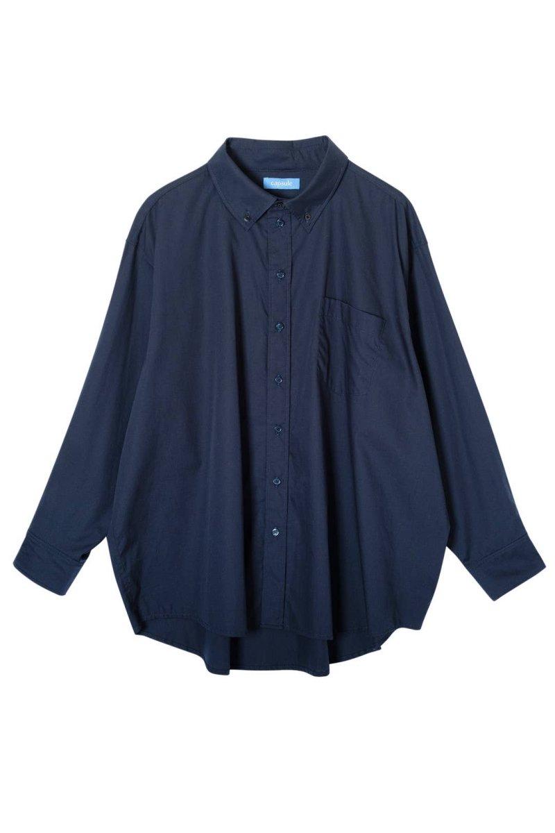 Oversized Hemd aus 100 % Baumwolle – Navy - The Baltic Shop
