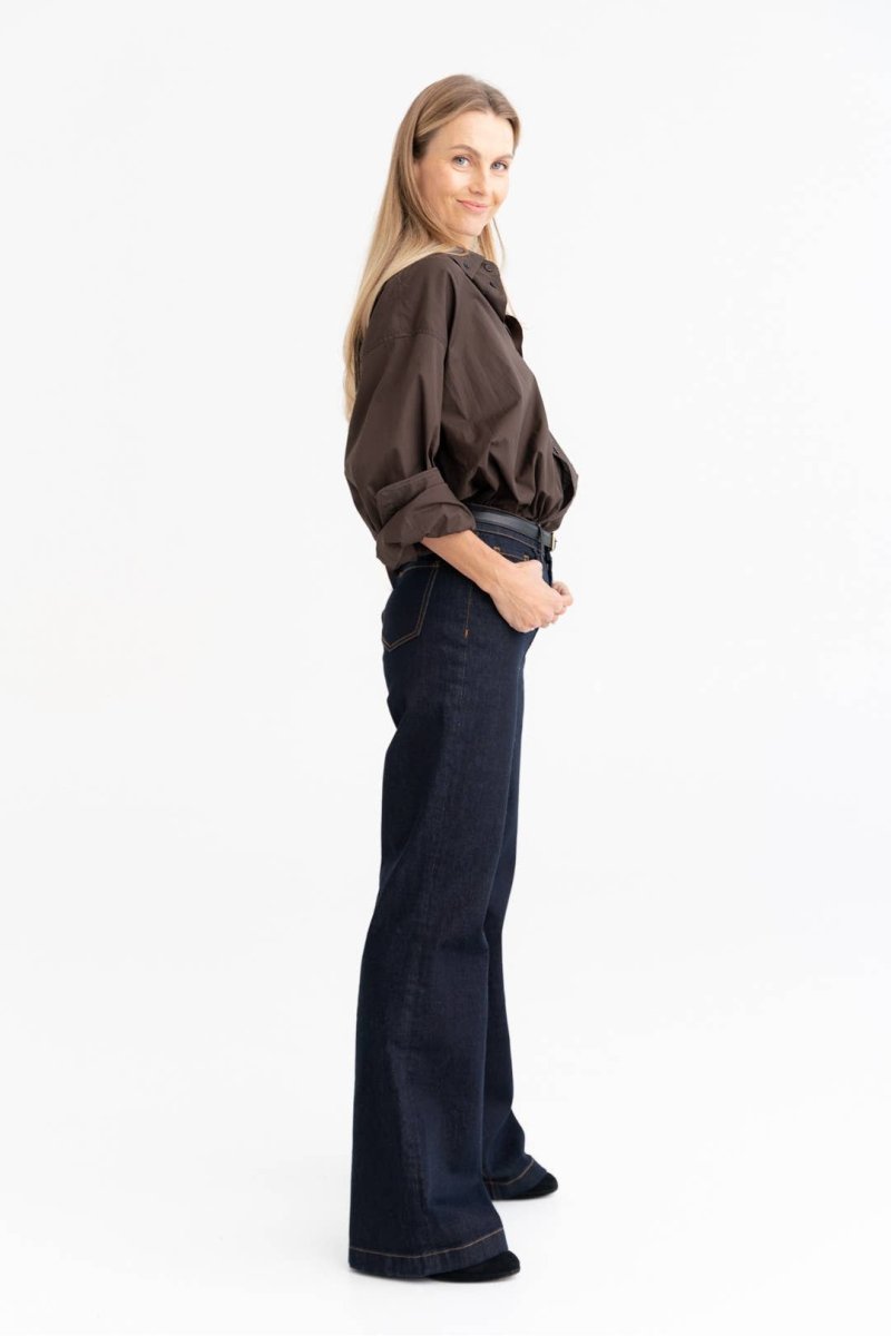 Oversized Hemd aus 100 % Baumwolle – Schokoladenbraun - The Baltic Shop