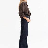 Oversized Hemd aus 100 % Baumwolle – Schokoladenbraun - The Baltic Shop