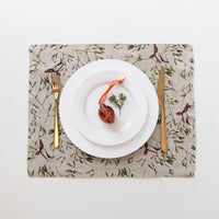 Platzset aus Naturleinen mit Mistelzweigmotiv - The Baltic Shop