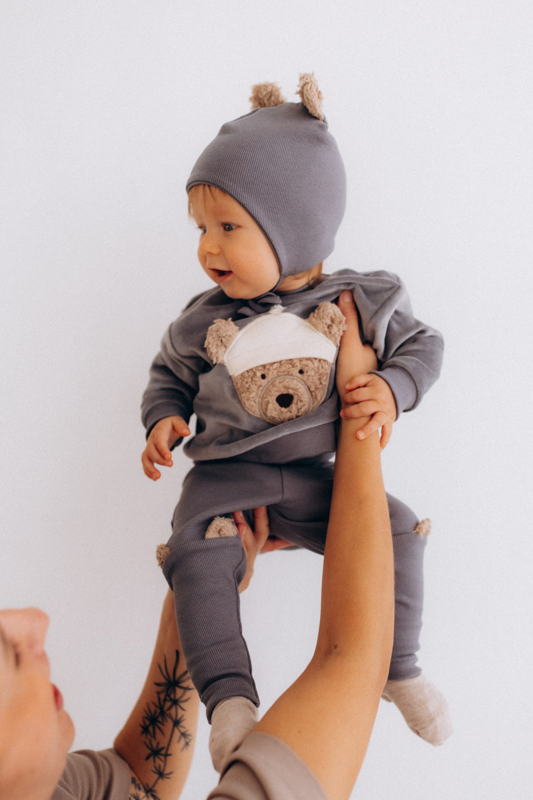Teddy-Pullover aus Bio-Baumwollvelours