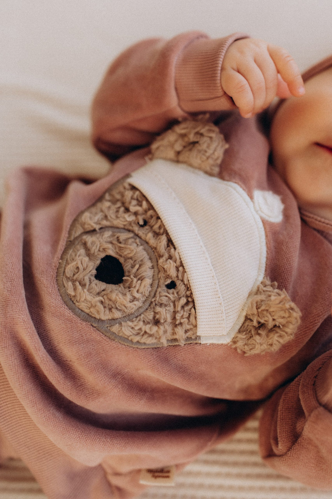 Teddy-Pullover aus Bio-Baumwollvelours