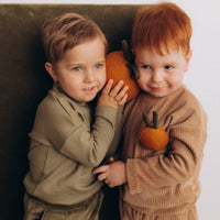 Pullover aus Kordvelour mit Orange - The Baltic Shop