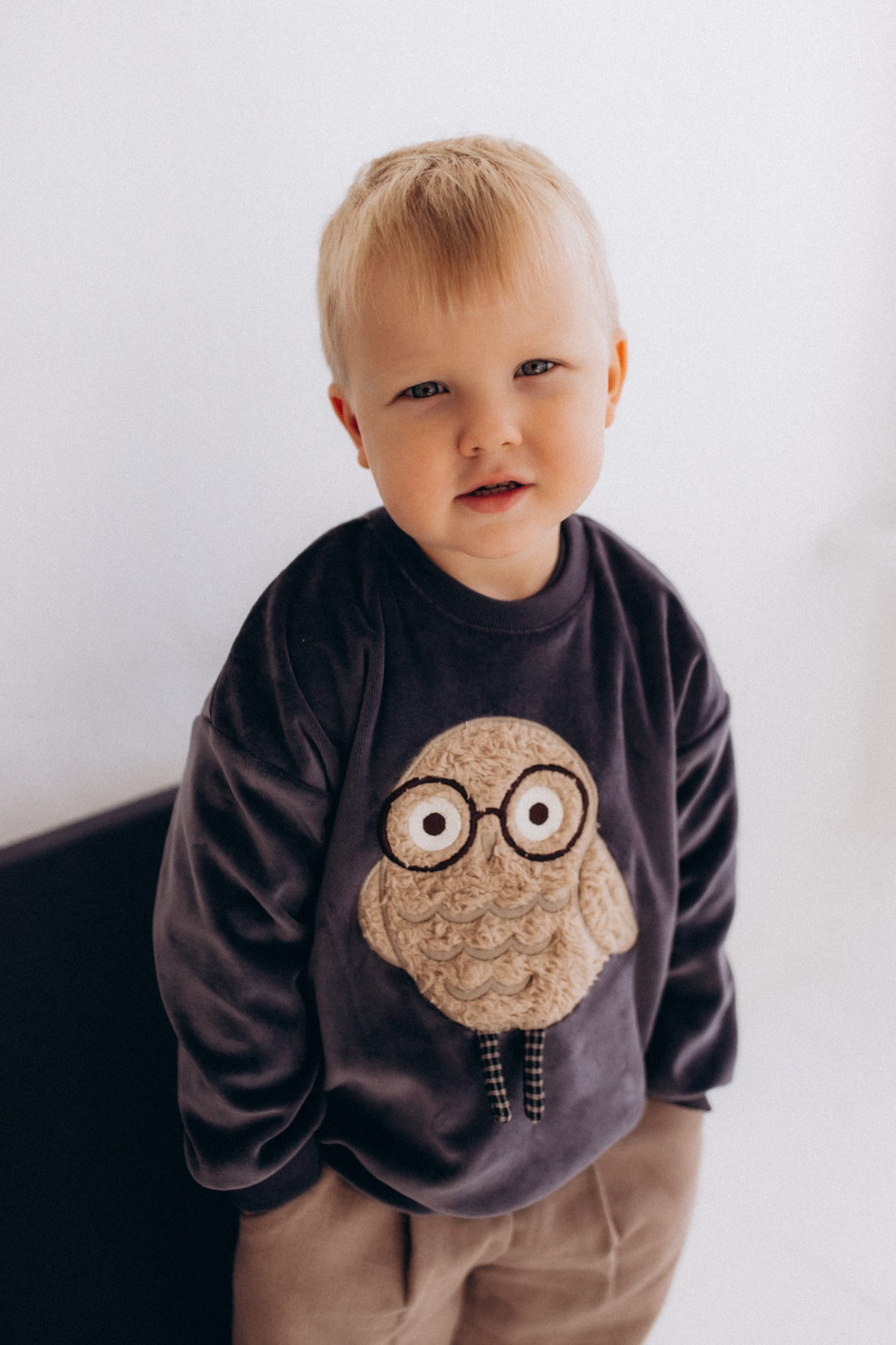 Kinderpullover aus Bio-Baumwollvelours