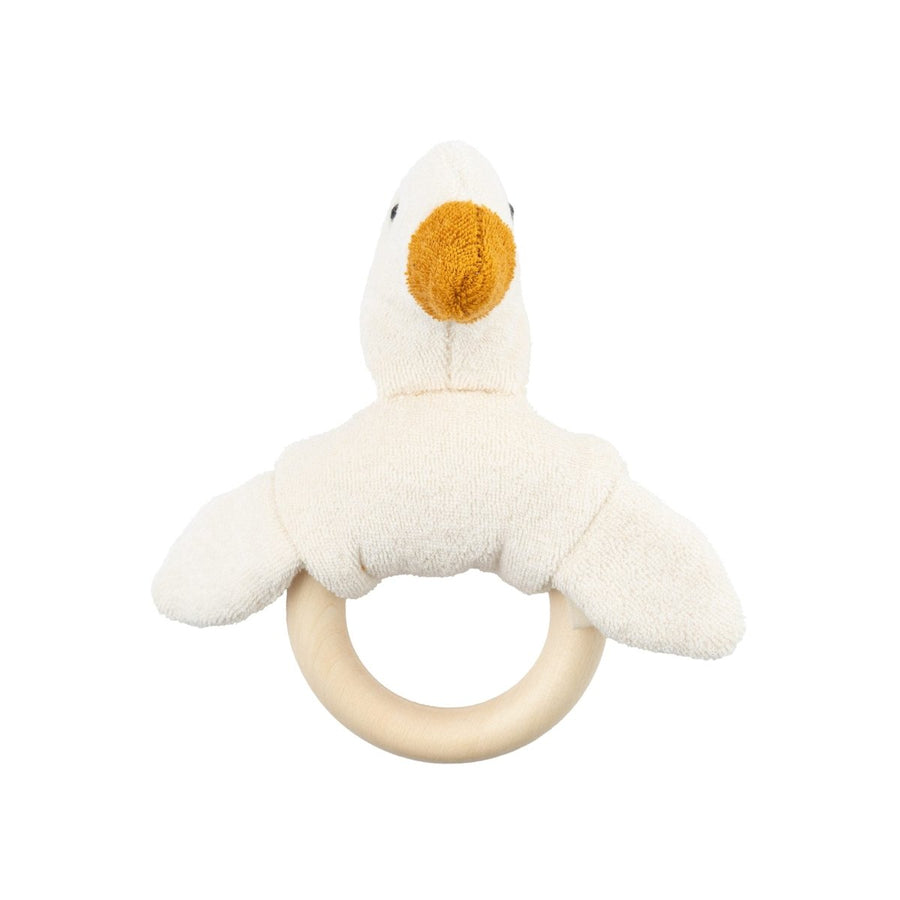 Rassel mit Holzring aus Bio Baumwolle - The Baltic Shop