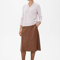 Rock 'TOSCANA' | A - Linie aus Kunstleder in Mandel - The Baltic Shop