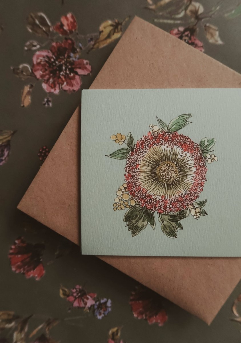 Romantische Blumengrußkarte - The Baltic Shop