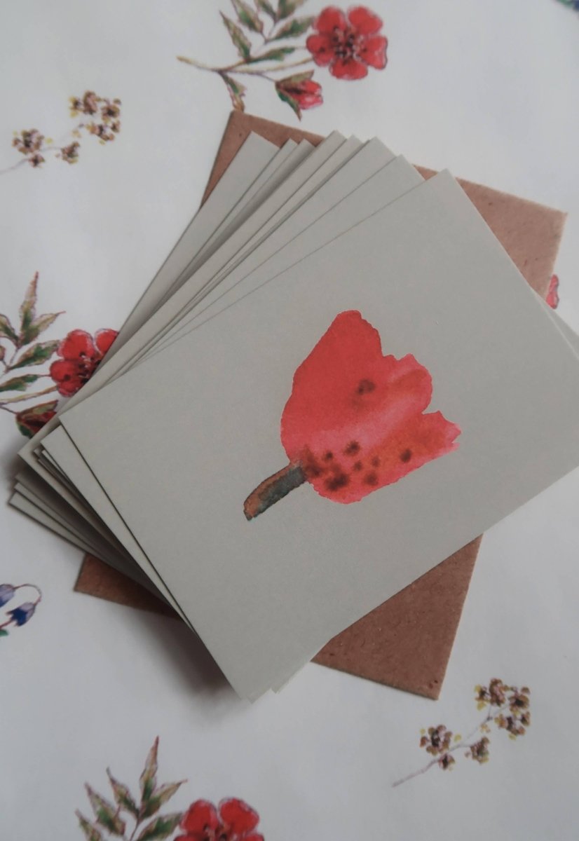 Rote Tulpe, Kleine Flache Karte - The Baltic Shop