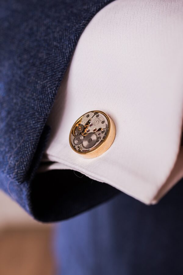 Runde Manschettenknöpfe mit echten Uhrwerken - The Baltic Shop