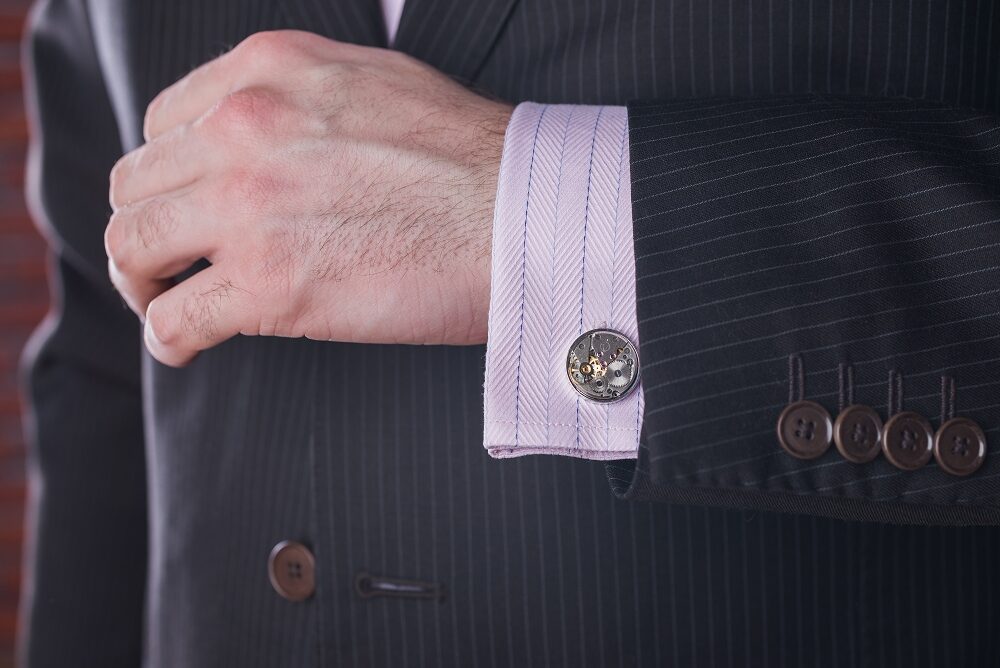 Runde Manschettenknöpfe mit echten Uhrwerken - The Baltic Shop