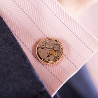 Runde Manschettenknöpfe mit echten Uhrwerken - The Baltic Shop