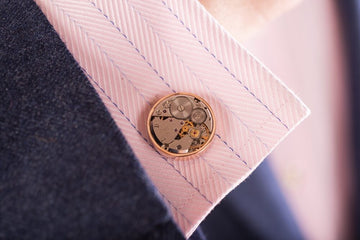 Runde Manschettenknöpfe mit echten Uhrwerken - The Baltic Shop