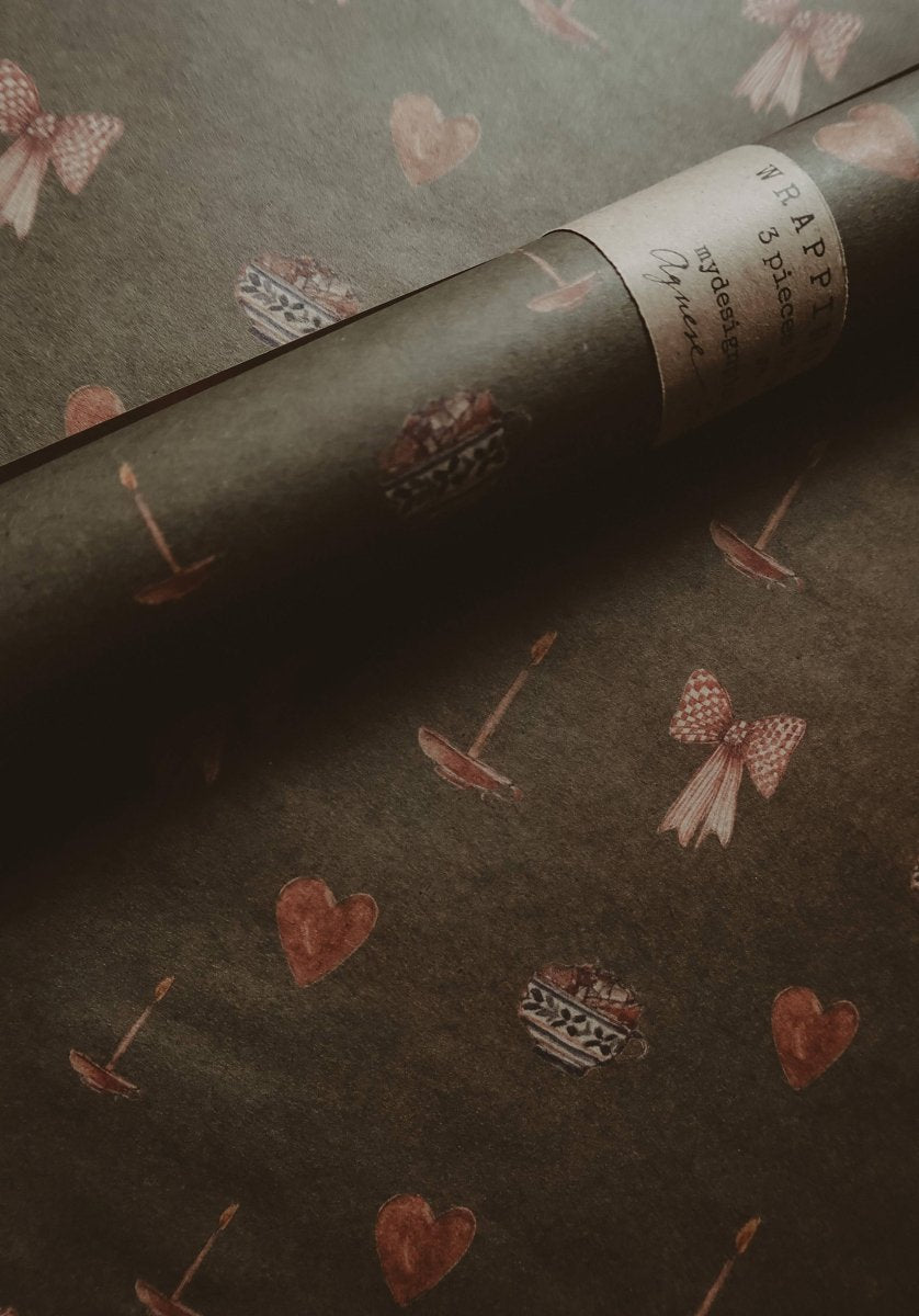 Set aus 3 Stück Weihnachtsstimmung Kraft Geschenkpapier - The Baltic Shop