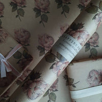 Set mit 3 Stück Vintage Rose Kraft - Geschenkpapier - The Baltic Shop