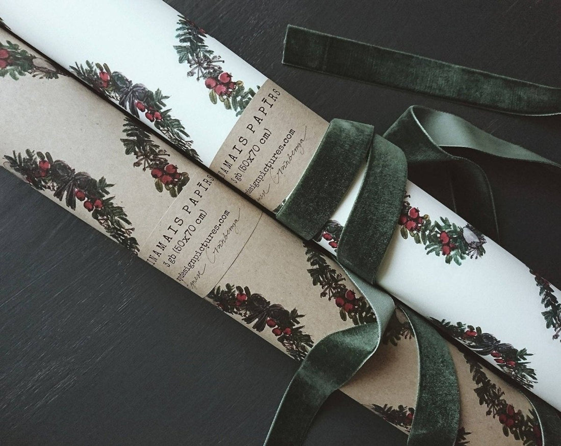 Set mit 3 Stück Weihnachtskranz aus Kraftpapier - The Baltic Shop