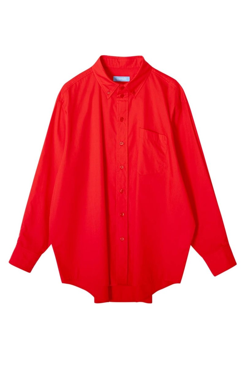 Shirt 'LONDON' - leuchtendes Korallenrot, oversized, aus Baumwolle - The Baltic Shop