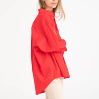 Shirt 'LONDON' - leuchtendes Korallenrot, oversized, aus Baumwolle - The Baltic Shop