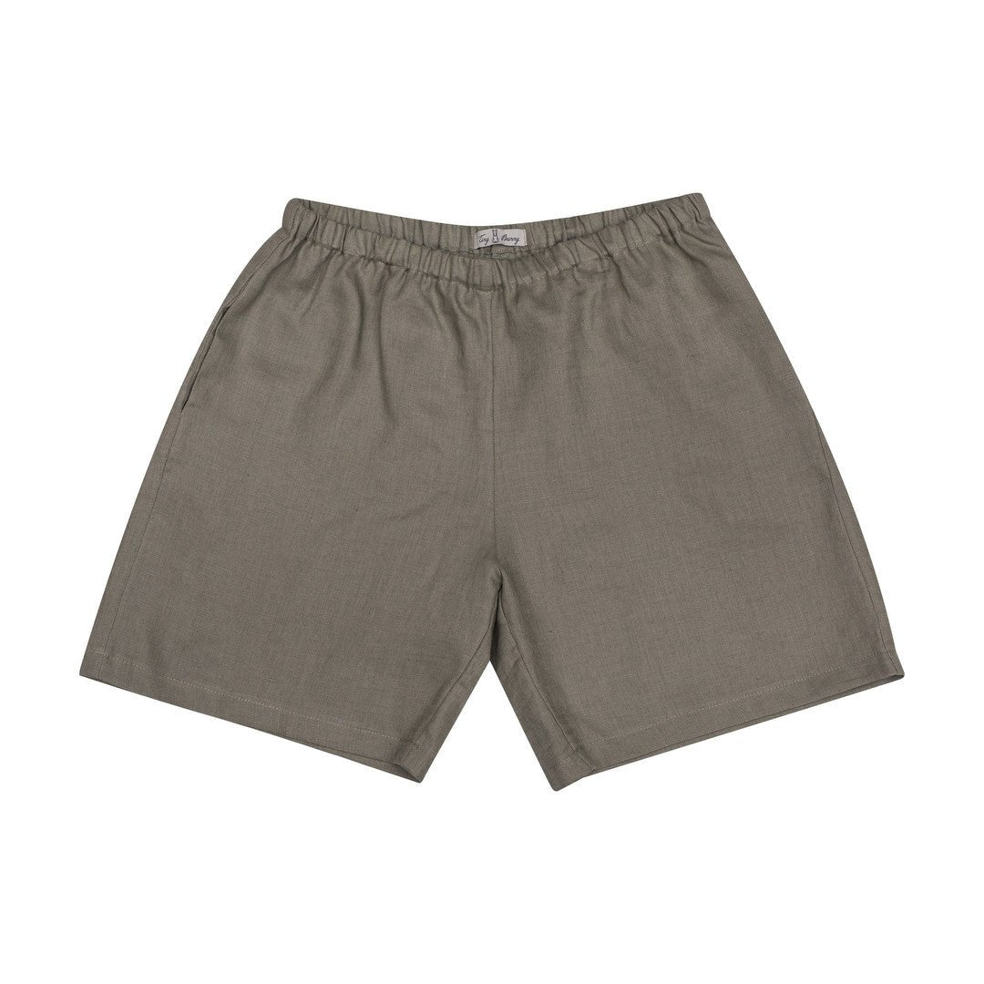 Shorts aus Leinen in Khaki - The Baltic Shop