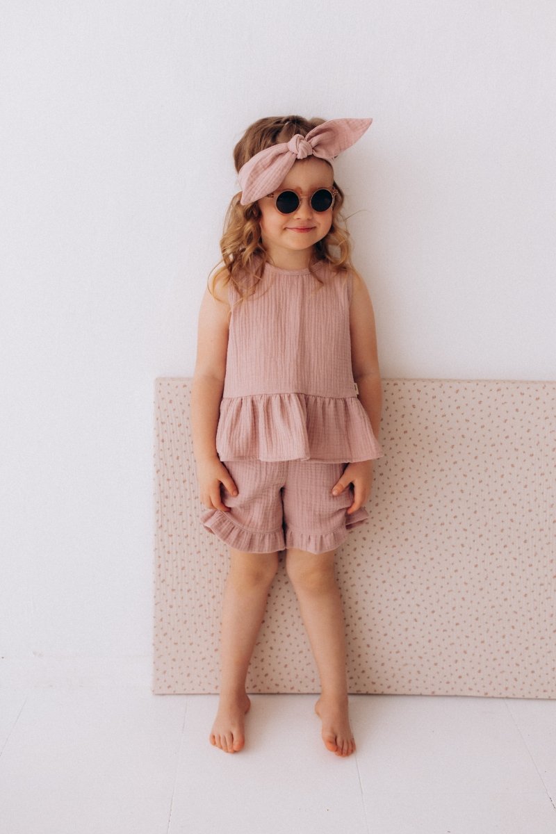 Shorts mit Rüschen aus Bio Musselin - The Baltic Shop