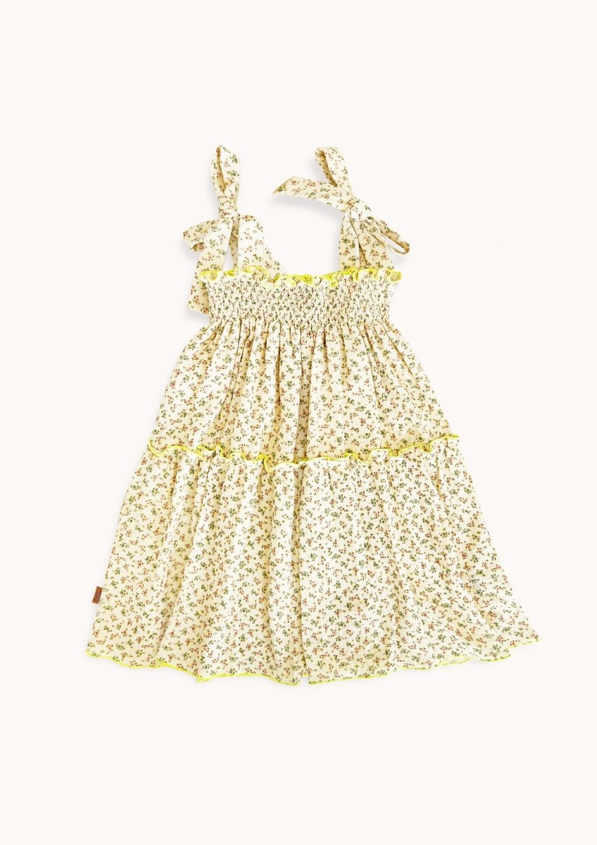 Sommerkleid mit Blumenmuster und Schleifenträgern - The Baltic Shop