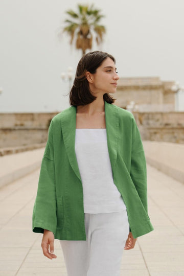 Sonata Jacke aus Leinen in Grün - The Baltic Shop